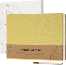 Selbstklebendes Fotoalbum 10x15 cm Leinen 60 weiße Seiten Gelb