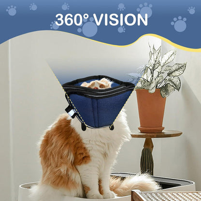 EvcgoX Verstellbare Halskrause Leckschutz Hund Katze Blau XS 21-28cm