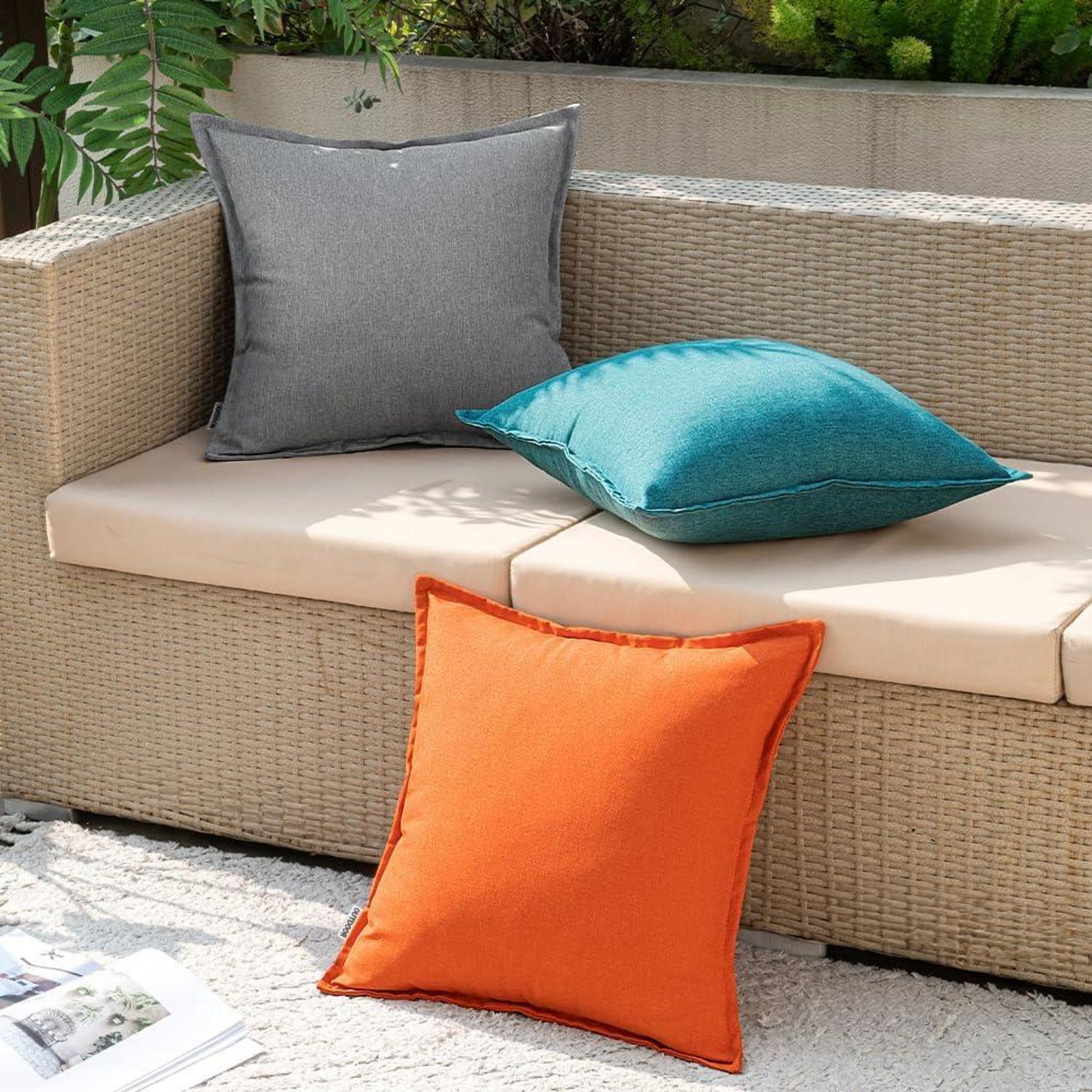 Wetterfestes Outdoor Kissenbezug Set 40x40cm Pfauenblau