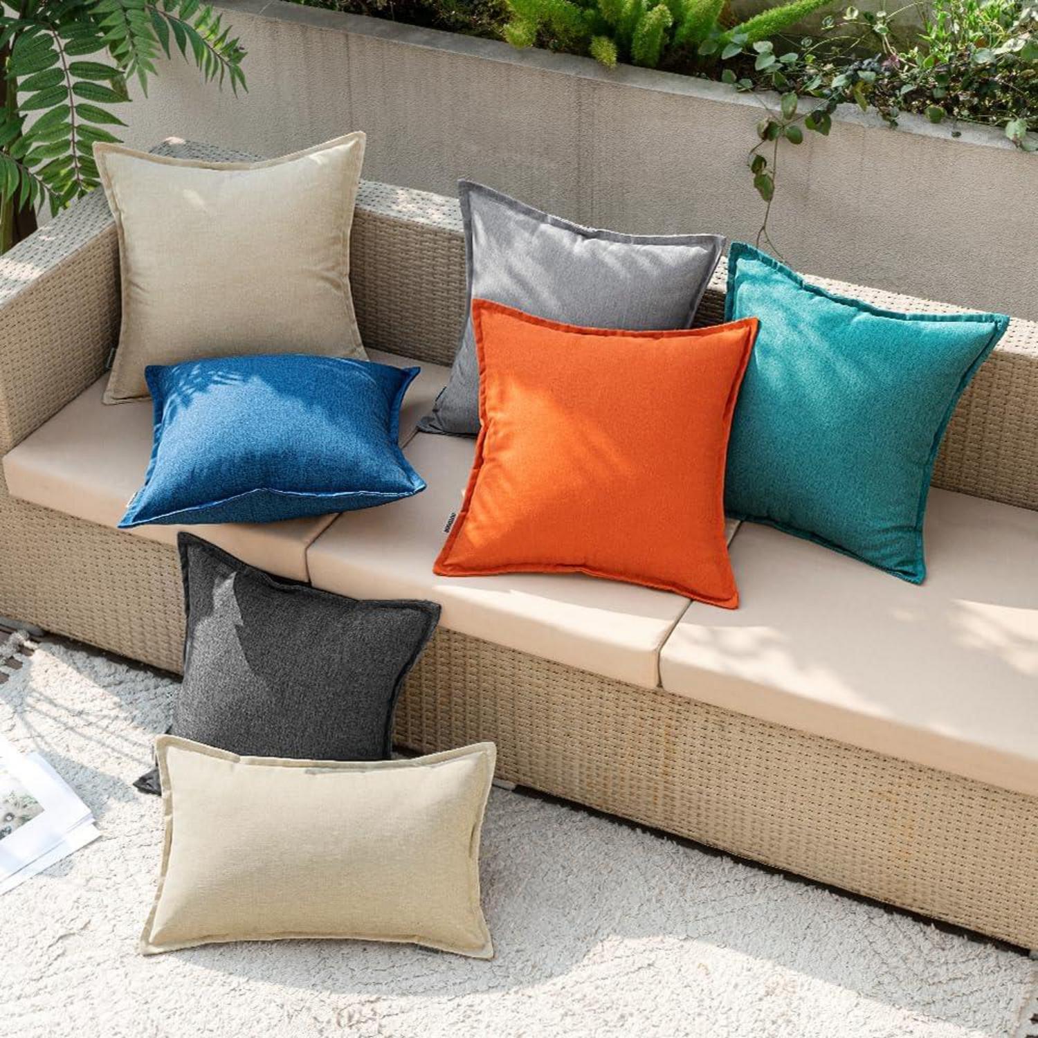 Outdoor Kissenbezug Wasserfest 40x40cm Pfauenblau 2er Set