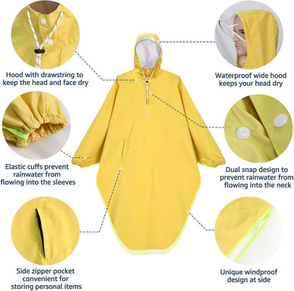 ANYOO Wasserdichter Regenponcho mit Kapuze für Damen und Herren