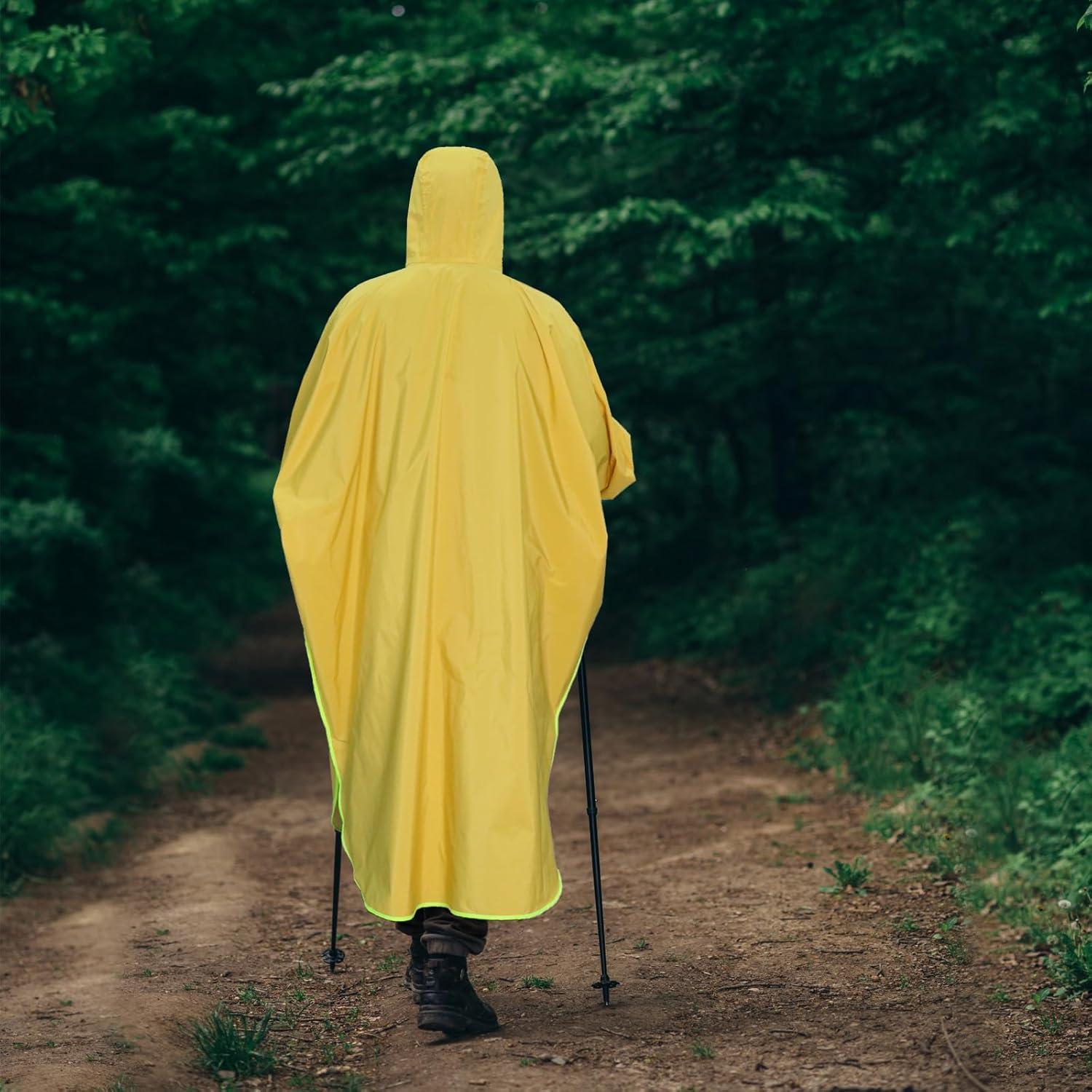Wasserdichter Regenponcho Regenjacke mit Kapuze für Damen und Herren Outdoor