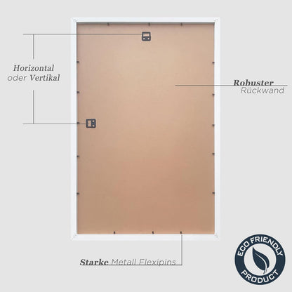 Bilderrahmen A2 Weiß Holz Fotorahmen 3er Set DIN A2