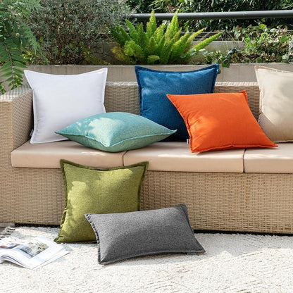 Wetterfeste Outdoor Kissenbezüge 50x50cm 2er Set Dunkelgrün