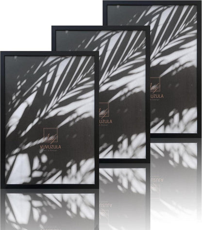 Schwarze Bilderrahmen Set A2 Holz Fotorahmen 3er Set Din A2