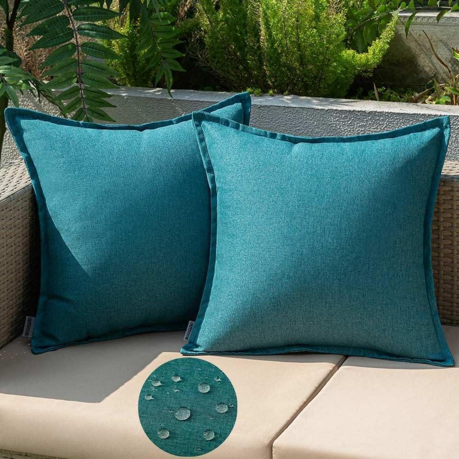 Wetterfeste Outdoor Kissenbezüge 50x50cm 2er Set Wasserdicht