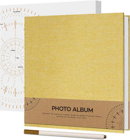 Selbstklebendes Fotoalbum 10x15 Leinen Hochzeit Gelb