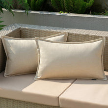 Wetterfeste Outdoor Kissenbezüge 30x50cm 2er Set Wasserdicht Beige