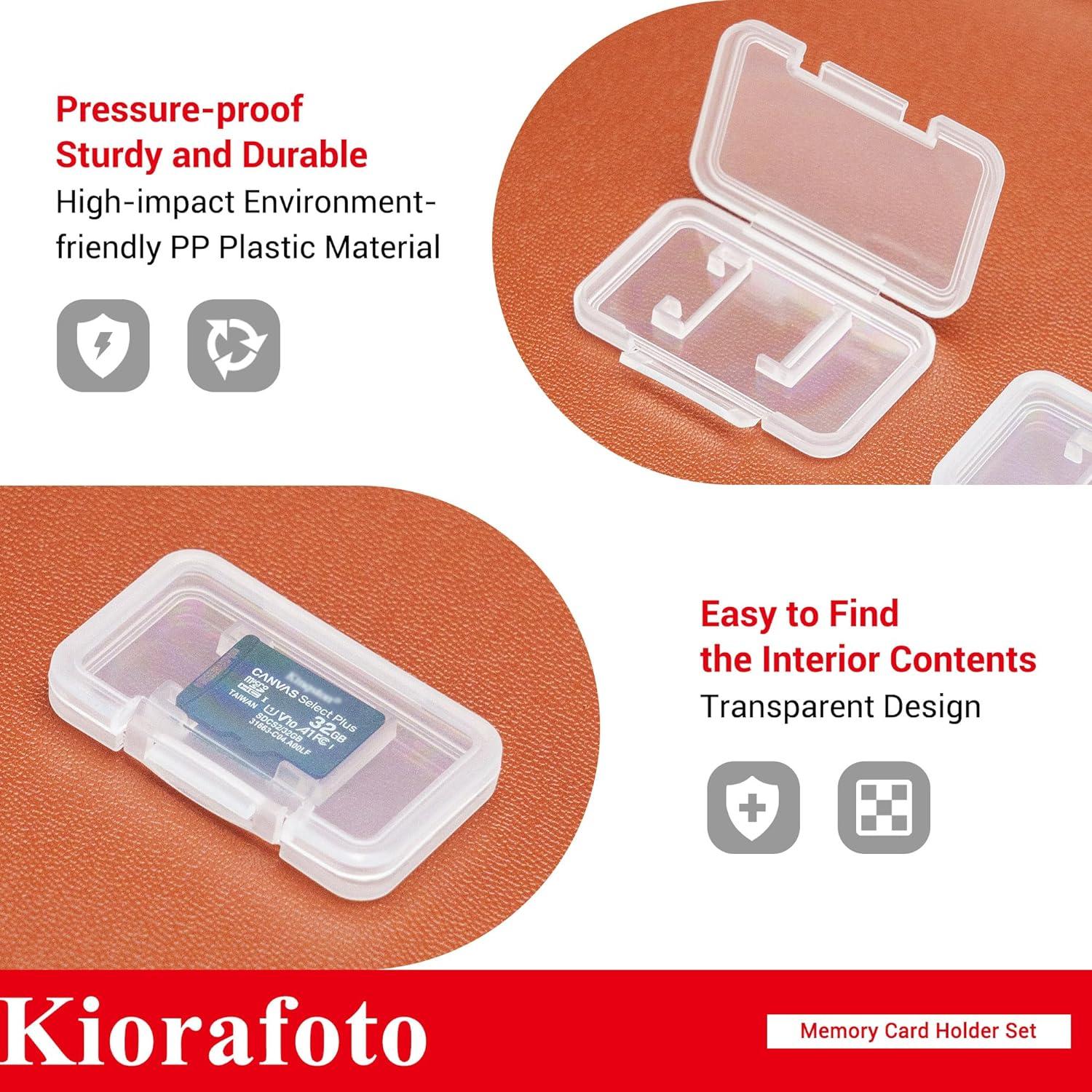 Kiorafoto Micro-SD-Kartenetui, 18 Packungen, für TF Micro SD Karten