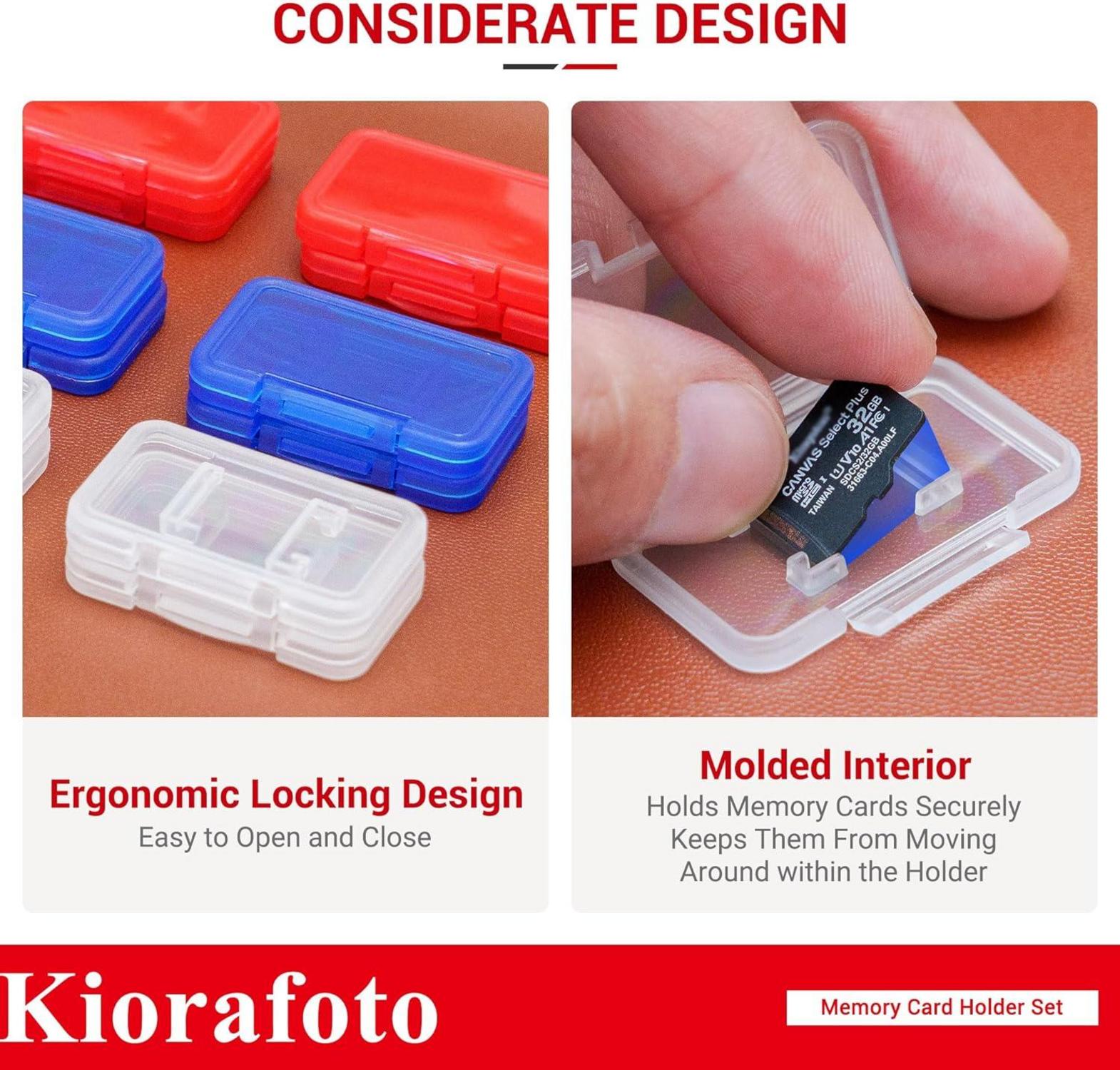 18er Packung Micro-SD-Kartenetui, transparent, 3 Farben, Aufbewahrungsbox