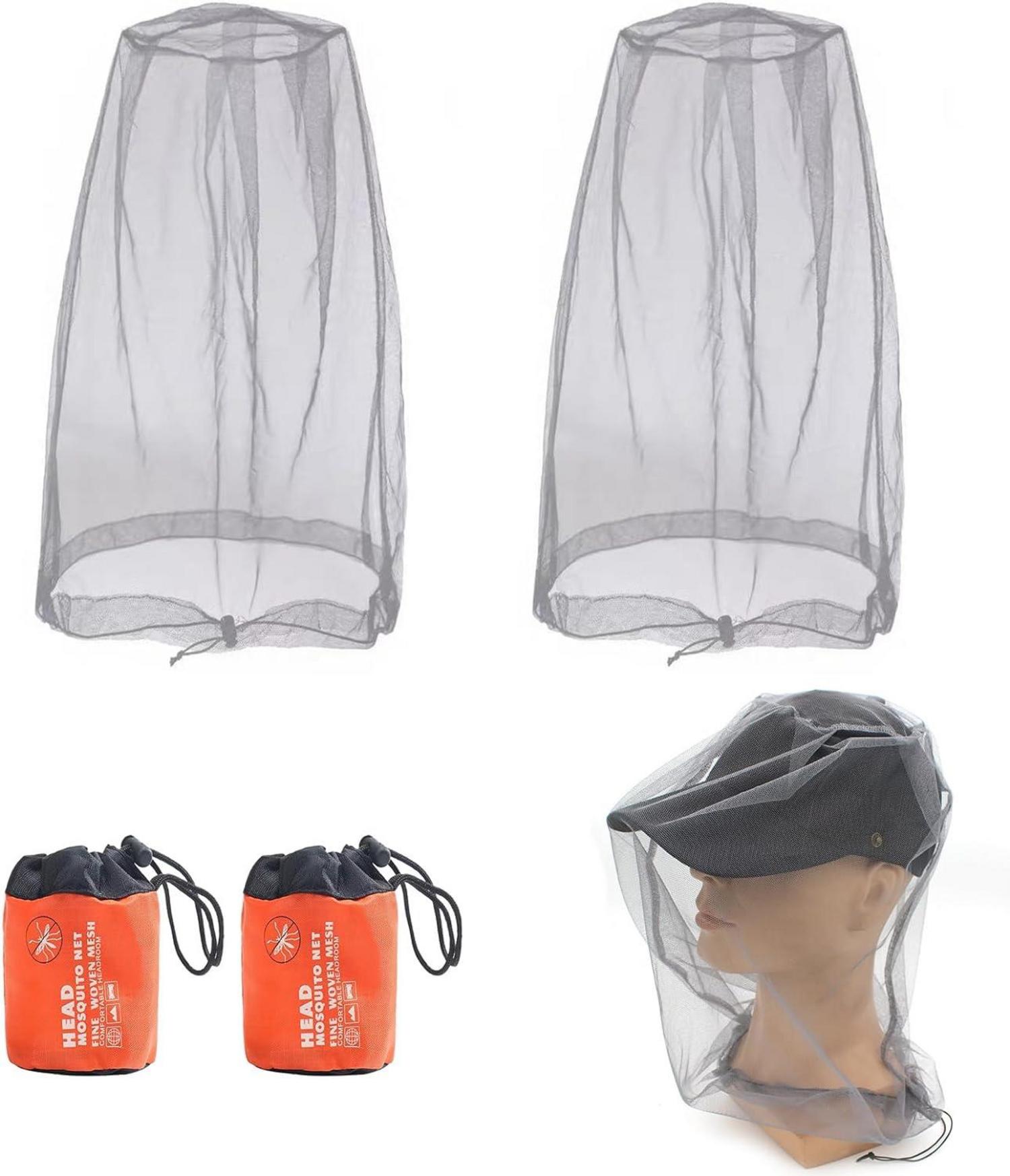 Moskitonetz Kopfnetz Set mit Tragetasche, Outdoor Mückennetz Hut