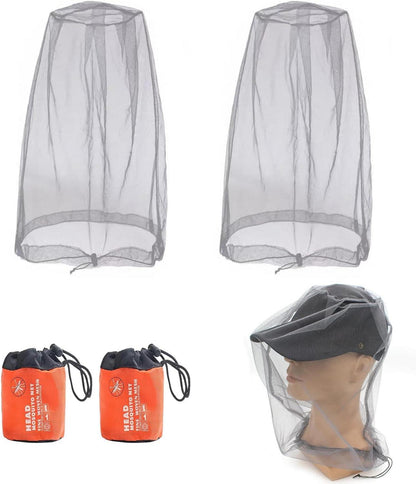 Moskitonetz Kopfnetz Set mit Tragetasche, Outdoor Mückennetz Hut