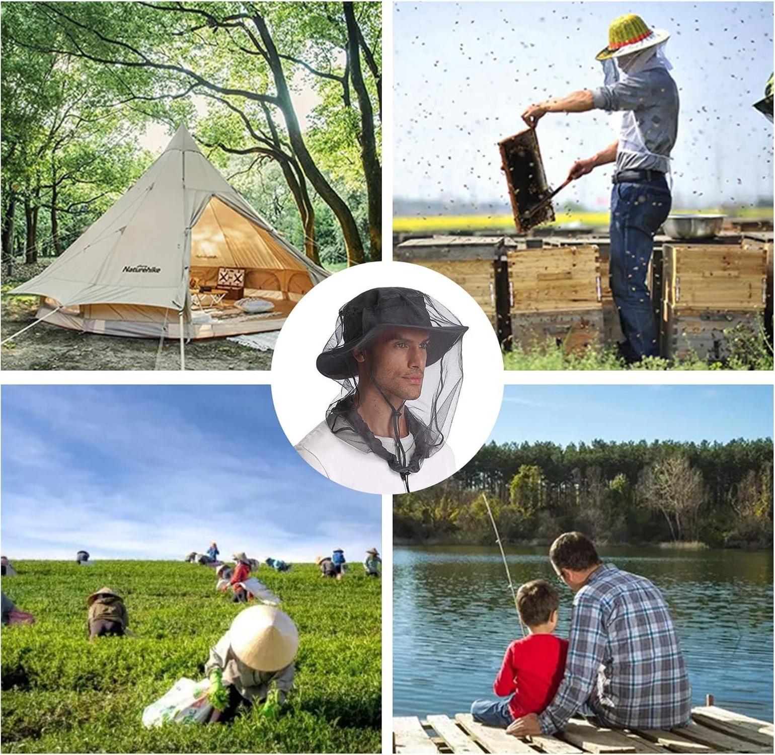2er Pack MIPIACE Moskitonetz Kopfnetz mit Tragetasche - Outdoor Mückennetz Hut