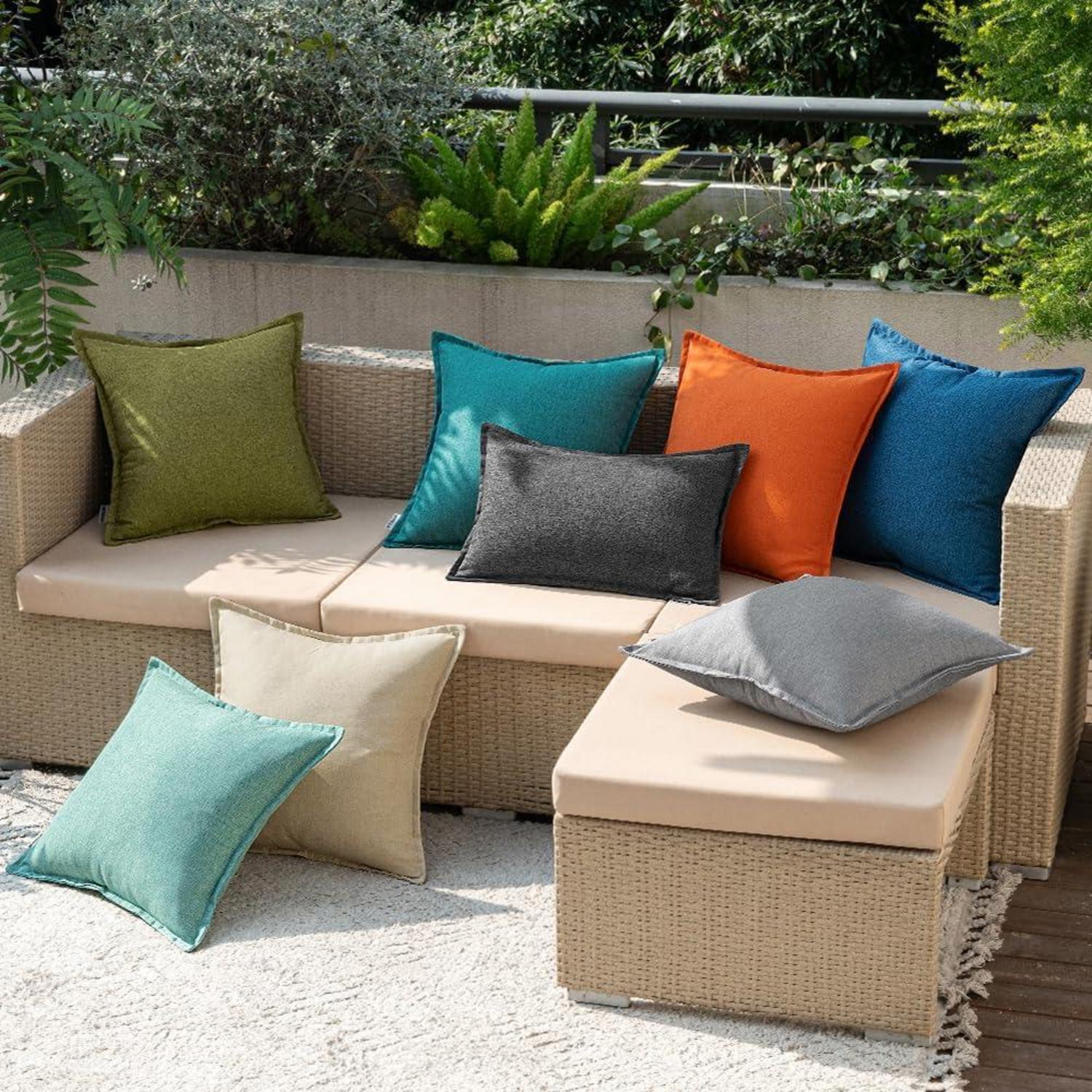 Outdoor Kissen Wasserfest 2er Set 45x45 cm Cyan