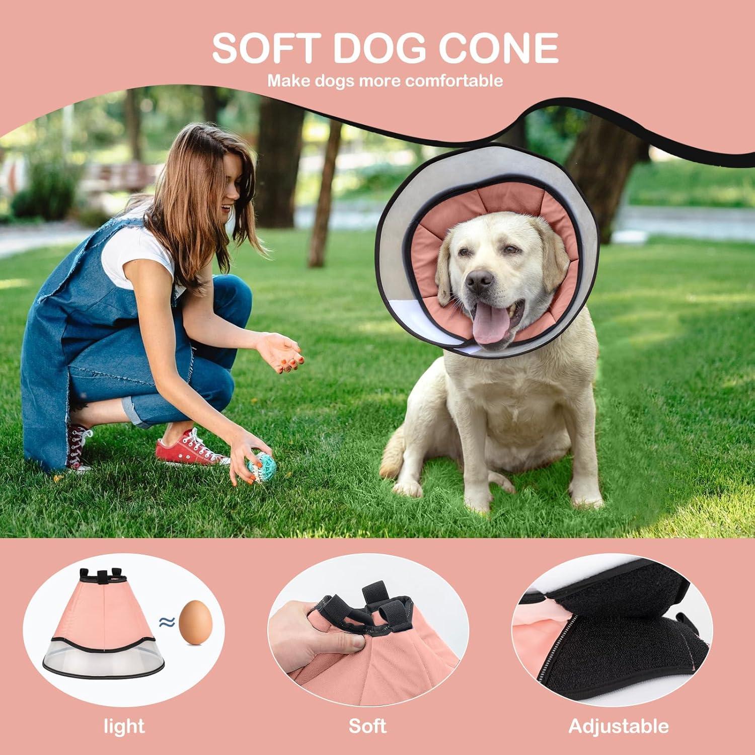 EvcgoX Halskrause Hund Mittelgroße Hunde Leckschutz Operation Pink ML