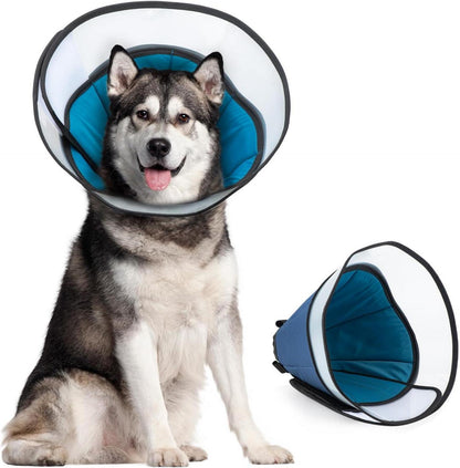 Halskrause Hund Leckschutz Operation 360° Vision Blau ML