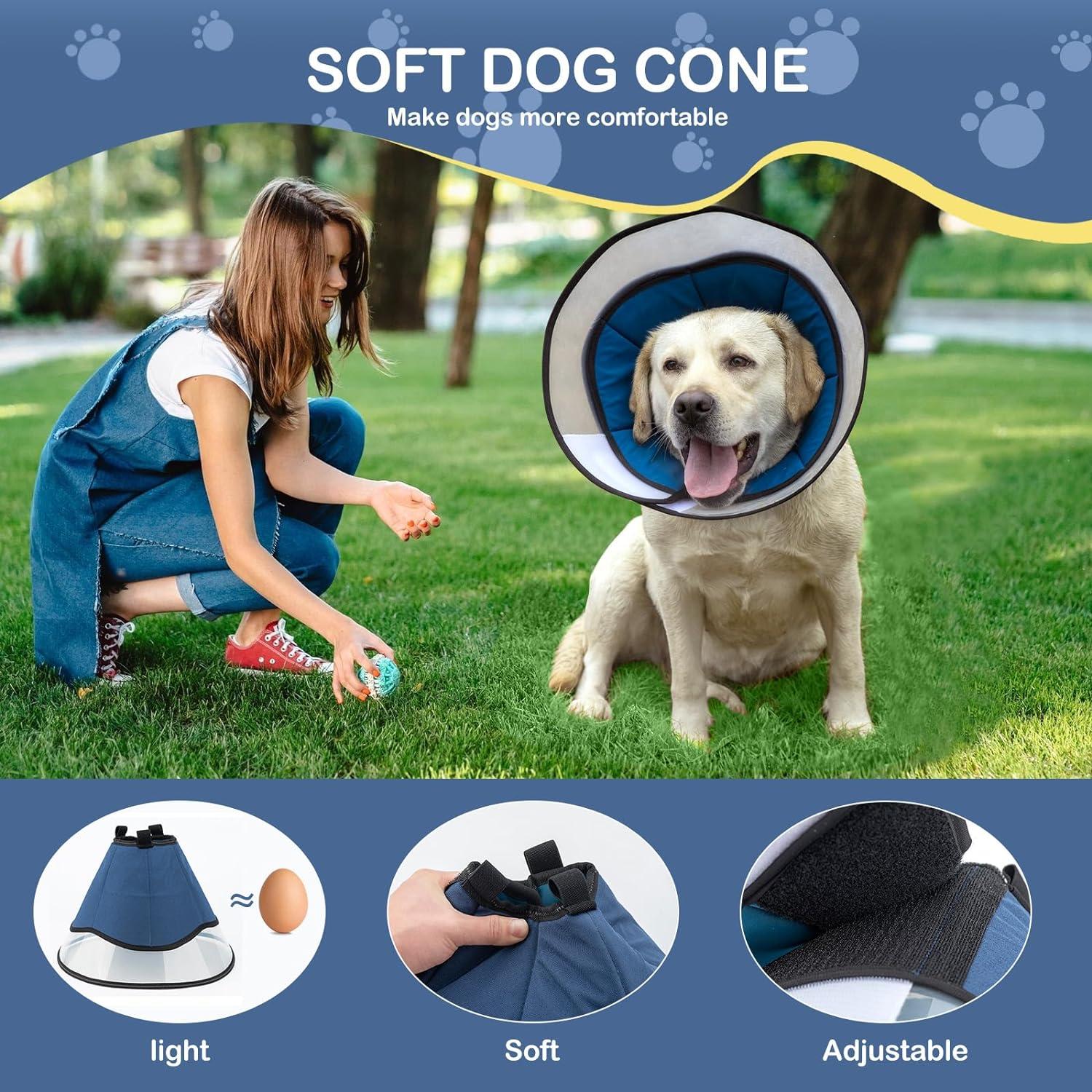Halskrause Hund Leckschutz Operation 360° Vision Blau ML