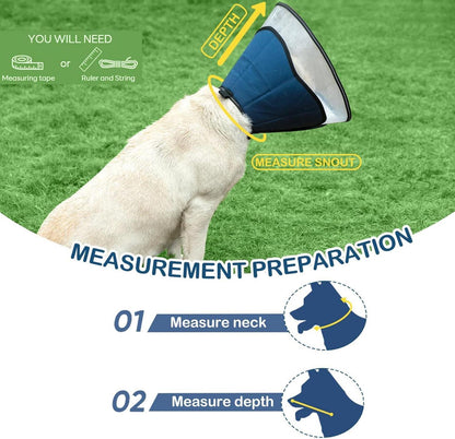 Halskrause Hund Leckschutz Weich PVC Blau ML
