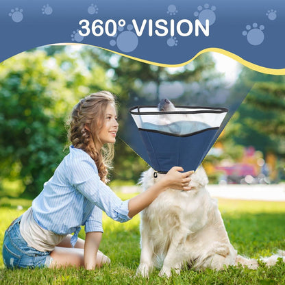 Verstellbare Leckschutz Halskrause Hund Operation 360° Blau ML