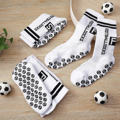 Kinder Fußballsocken Anti Rutsch 3 Paar Weiß Größe 31-34