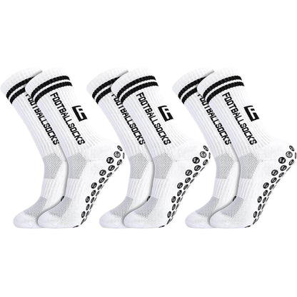Kinder Fußballsocken Anti Rutsch 3 Paar Weiß Größe 31-34