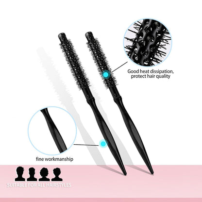 Mini-Rundbürste für Föhnen und Locken, Hitzebeständige Haarbürste