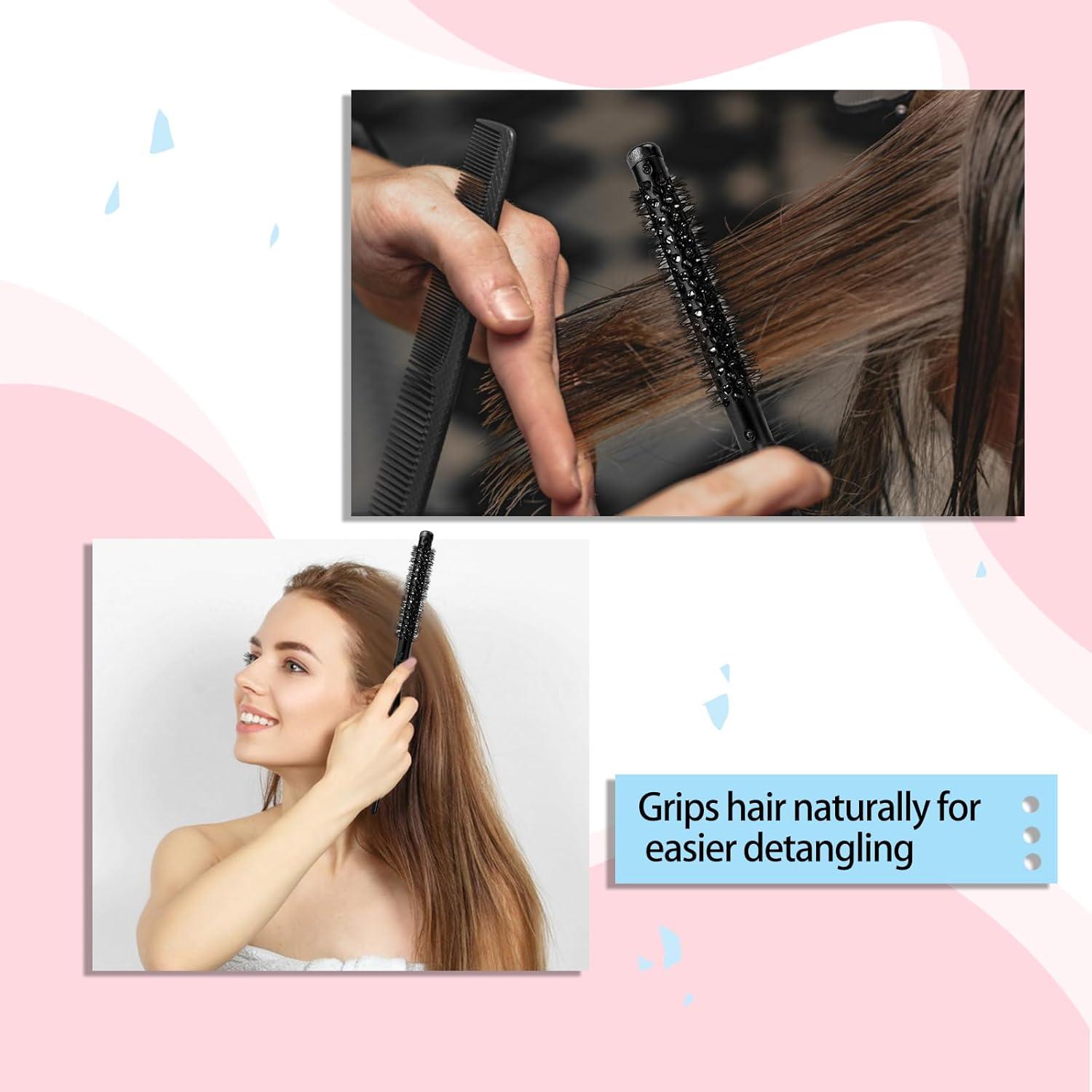 Mini-Rundbürste für Föhnen und Locken, Hitzebeständige Haarbürste
