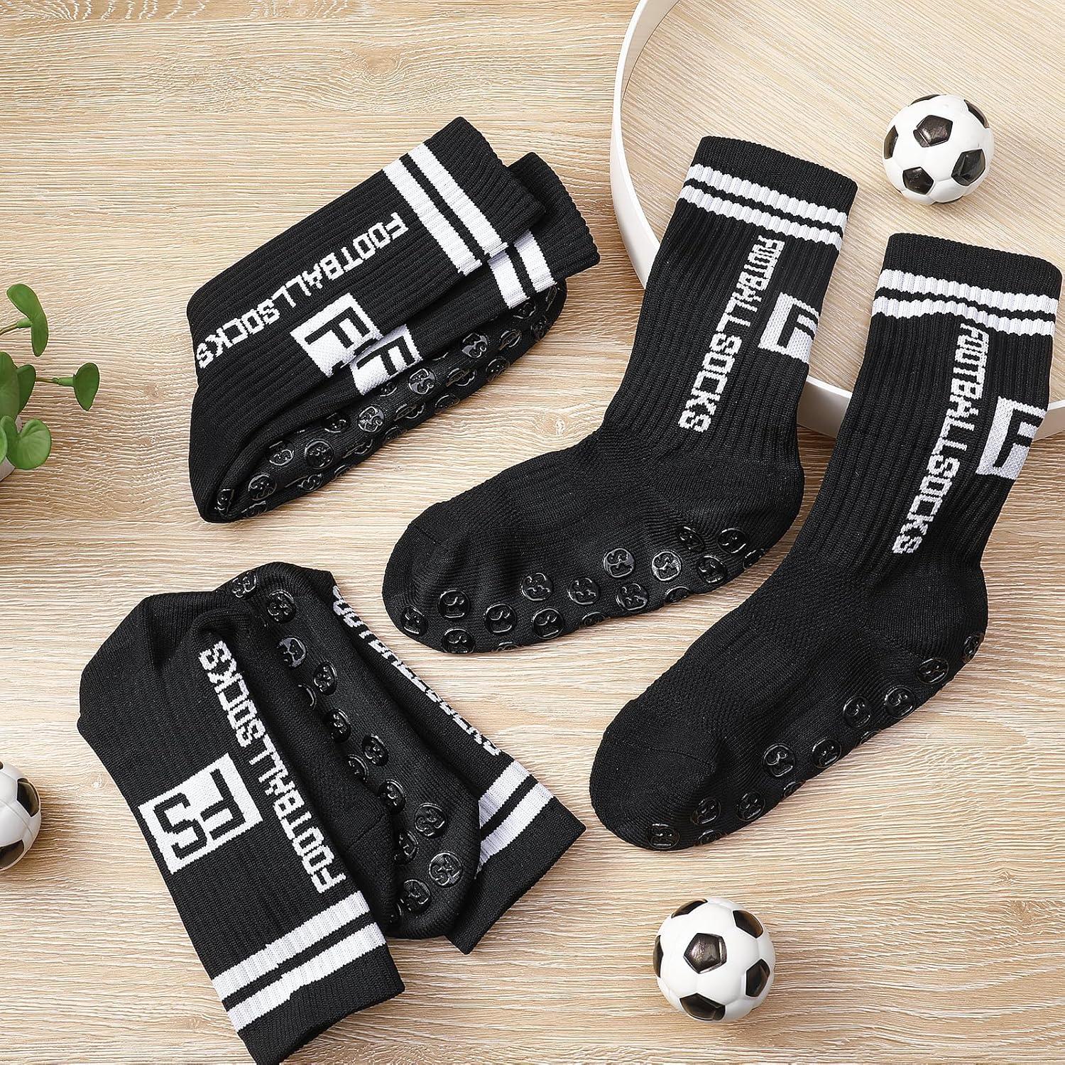 3 Paare Kinder Fußball Anti-Rutsch Sportsocken 31-34 Schwarz