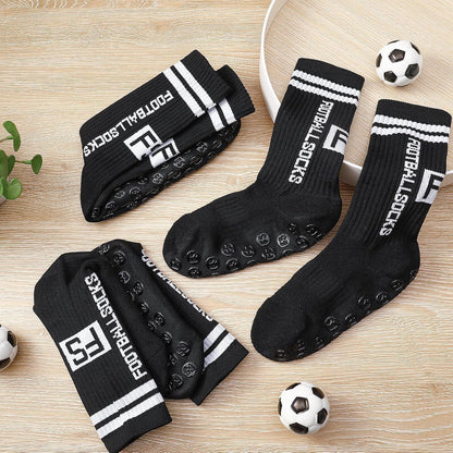 3 Paare Kinder Fußball Anti-Rutsch Sportsocken 31-34 Schwarz