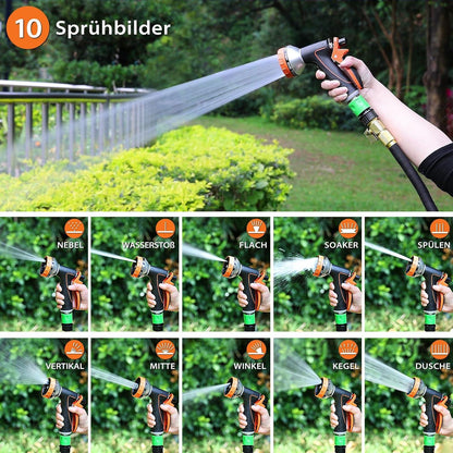 Flexibler Gartenschlauch 30m Wasserschlauch 10 Sprühmuster Adapter