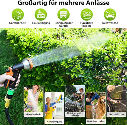 Flexibler Gartenschlauch 30m ausdehnbarer Wasserschlauch 10 Sprühmuster Adapter