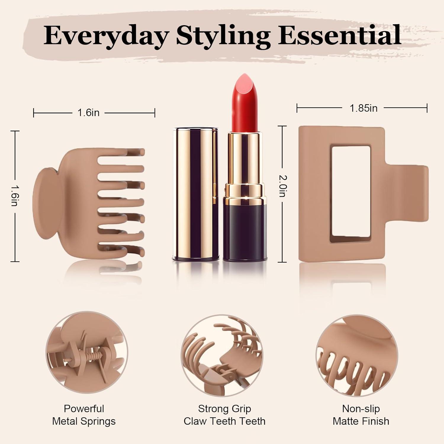 Haarspangen Set Damen: Kleine rechteckige & zweilagige