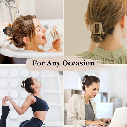 8 Stück Damen Haarspangen rechteckig zweilagig braun