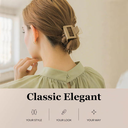 8 Stück Kleine Haarspangen Damen Rechteckig Doppelreihe Braun