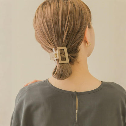 8er Set Haarspangen Damen rechteckig zweilagig Doppelzahn Brown