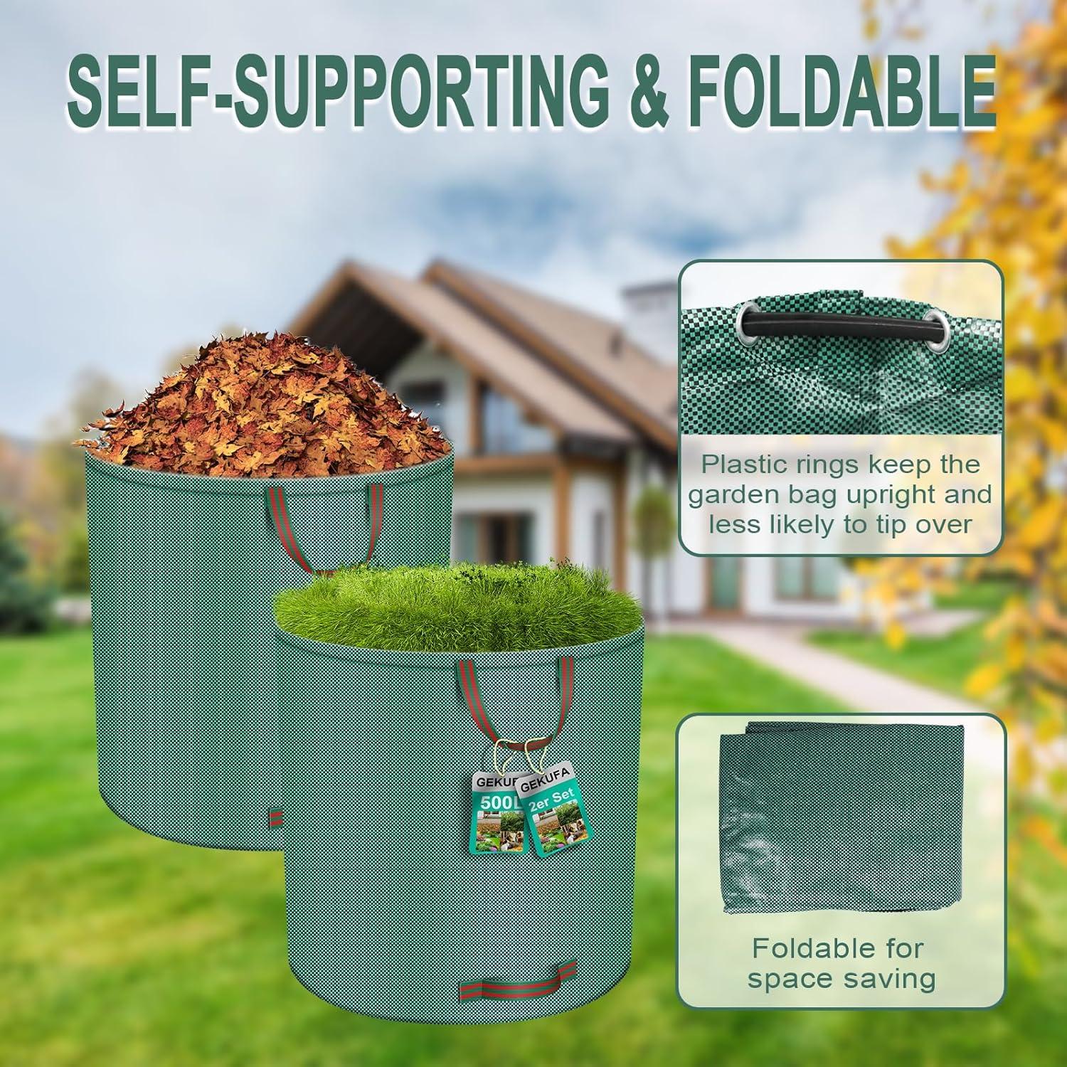 Gartenabfallsack 500L Stabile robuste Gartensack faltbar