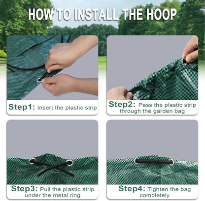 Gartenabfallsack 500L Stabil Robust Selbststehend Faltbar Wiederverwendbar Laubsäcke Geeignet für Gras Laubstreu Handschuhen