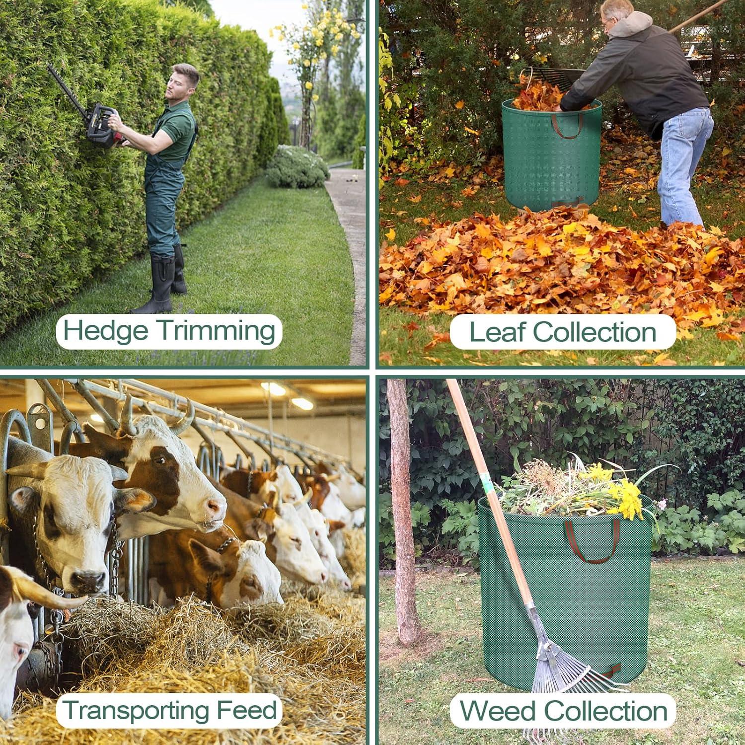 Gartenabfallsack 2er Pack 500L robust Faltbar Wiederverwendbar Gras