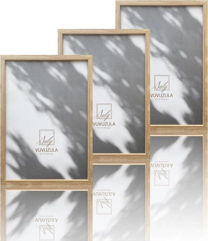 Bilderrahmen A4 Holzrahmen 21x30cm Fotorahmen Eiche 3er Set MDF Rahmen