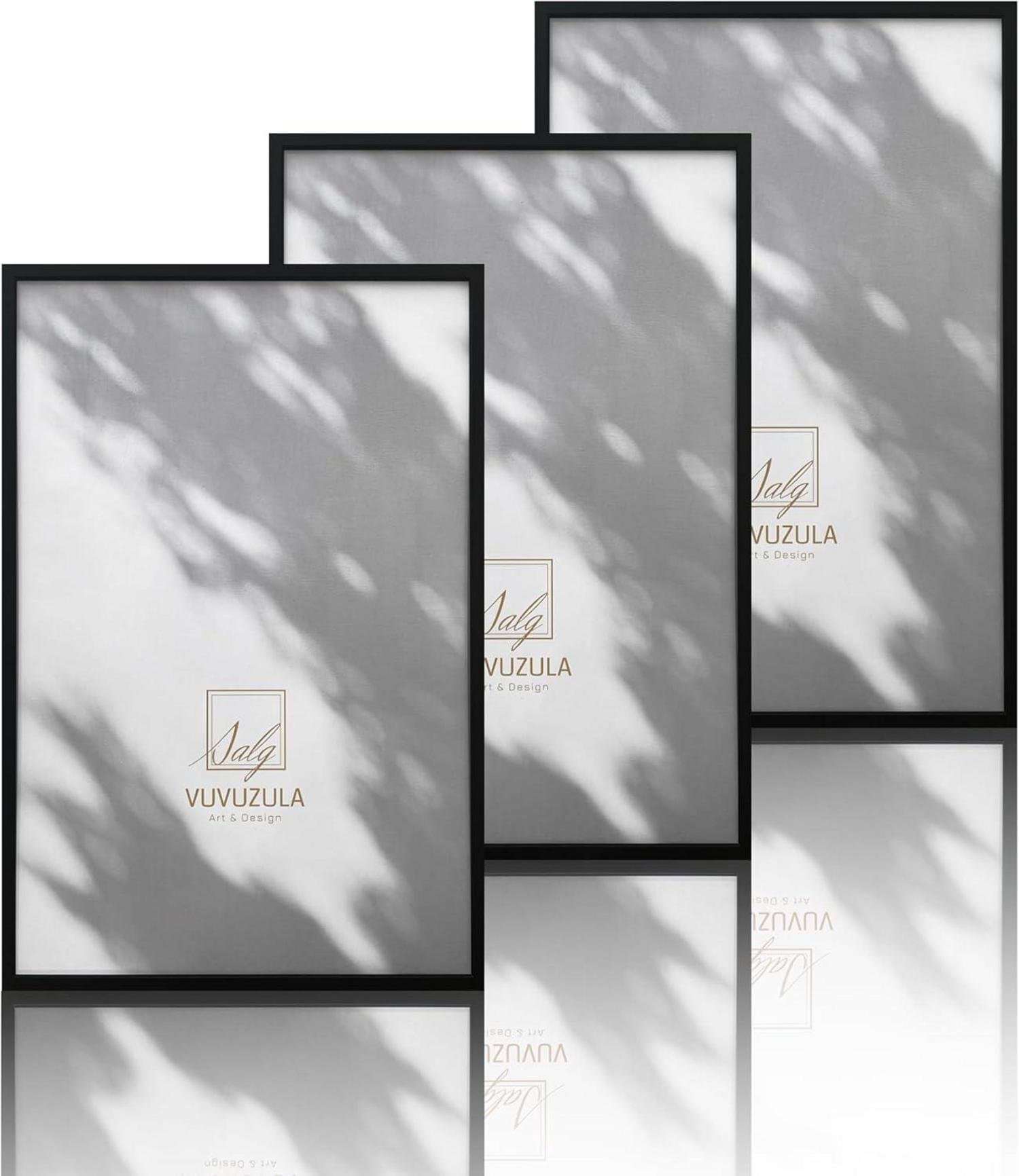 Bilderrahmen Set 3er Schwarz Holz Fotorahmen 40x60cm