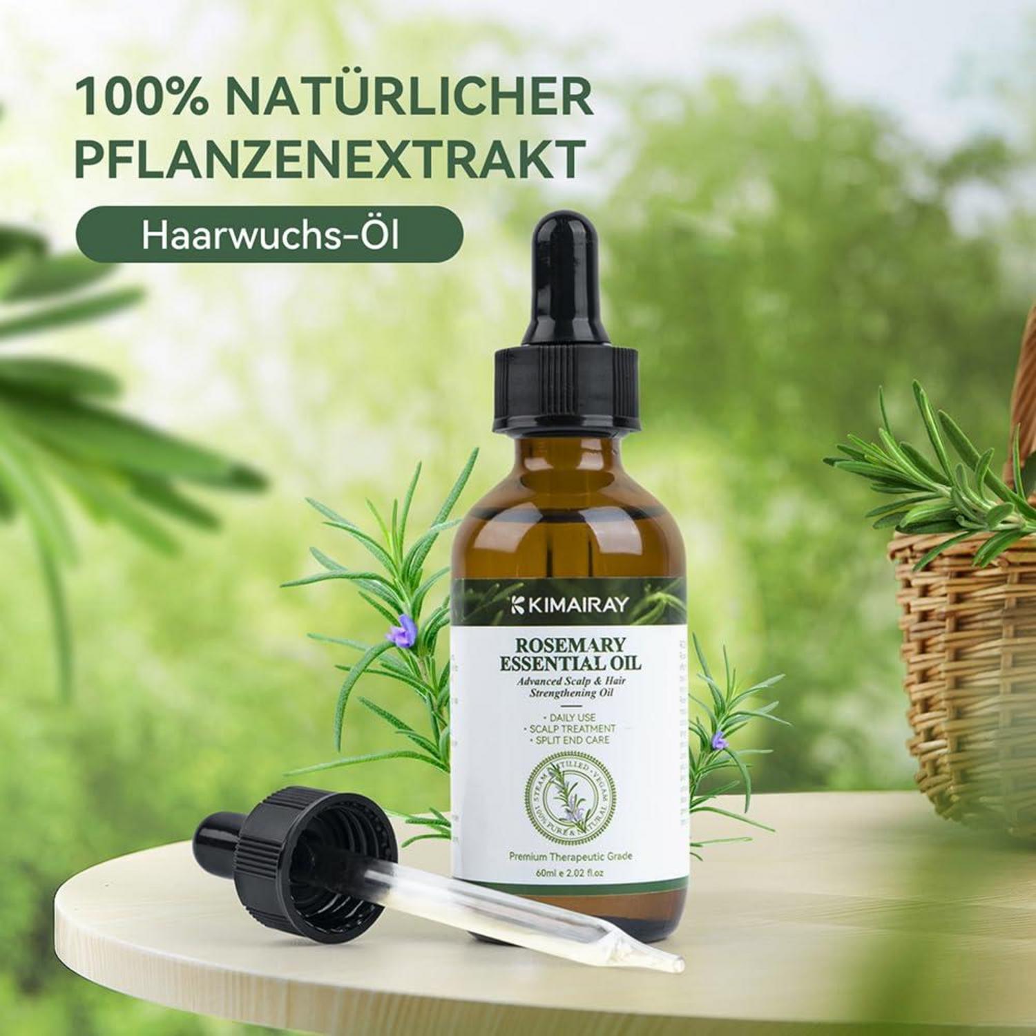 Rosmarinöl Haare 2x60ML + Applikator Flasche Massagebürste