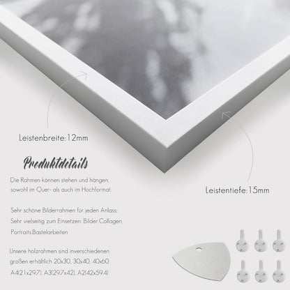 Weißer Holzbilderrahmen 40x60cm 3er Set Fotorahmen MDF Rahmen