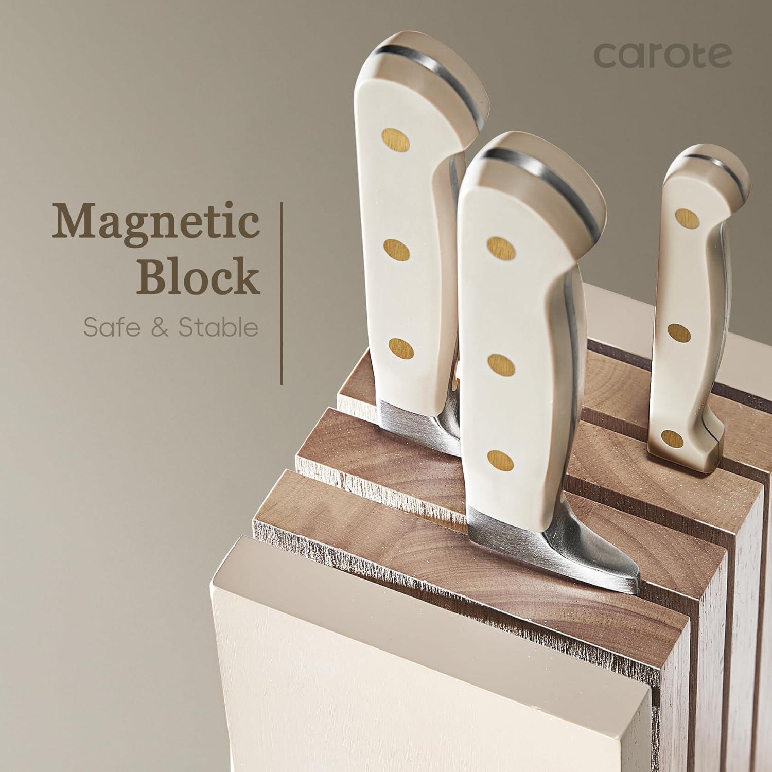 11-teiliges Messerblock Set aus Edelstahl - scharfe Klingen