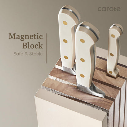 11-teiliges Messerblock Set aus Edelstahl - scharfe Klingen