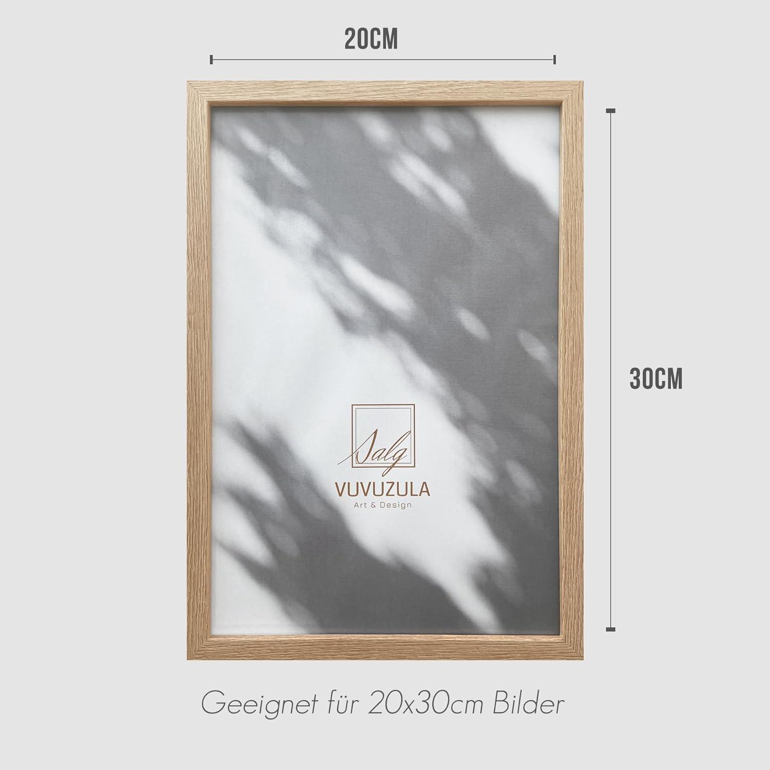 Bilderrahmen Set Eiche 20x30cm Fotorahmen Holzrahmen MDF Natur Beige