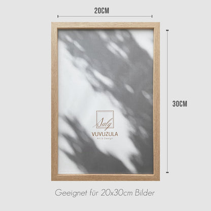 Bilderrahmen Set Eiche 20x30cm Fotorahmen Holzrahmen MDF Natur Beige