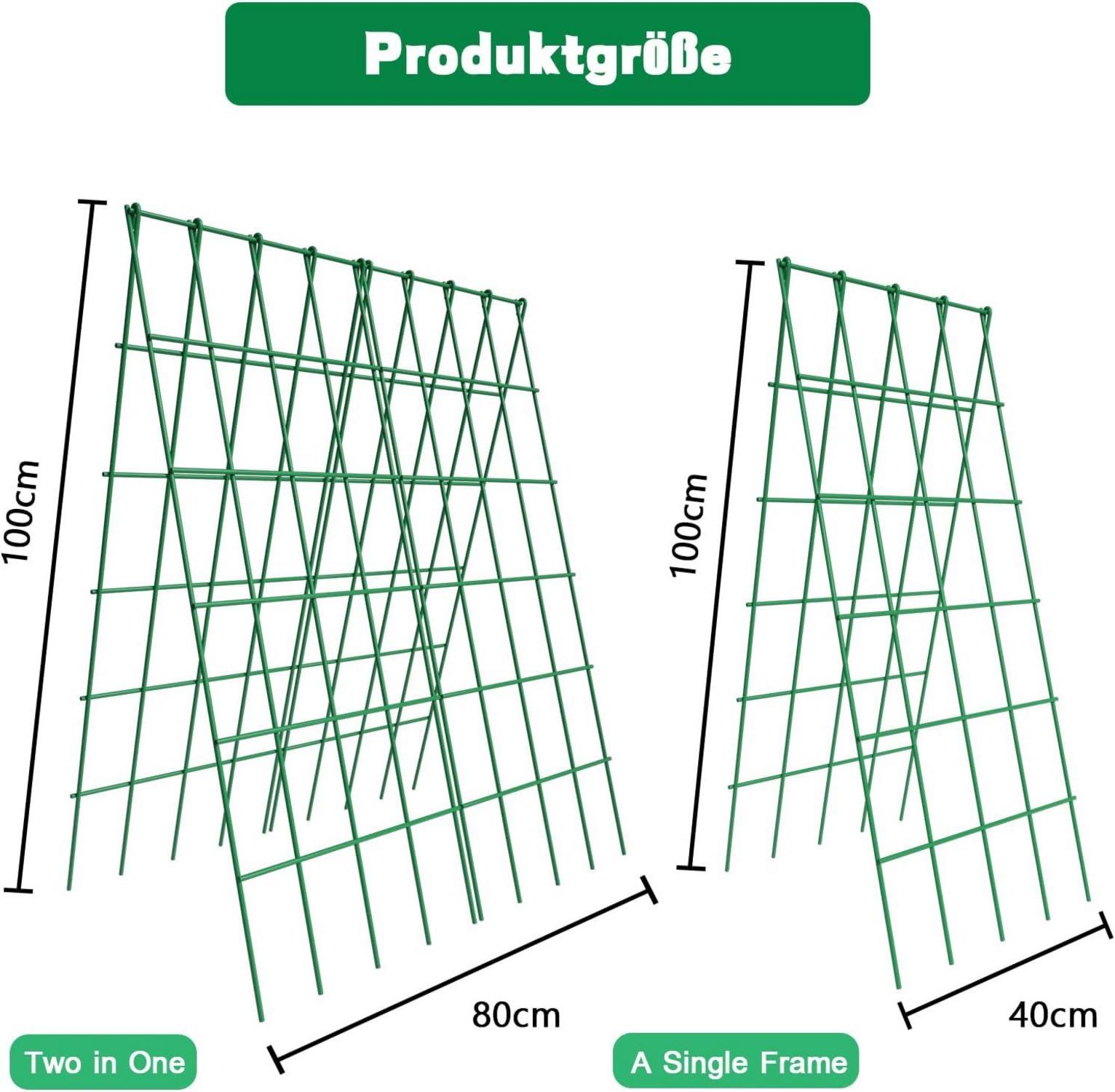 Metall Gurke Rankhilfe 2er Set, Rankgitter für Kletterpflanzen