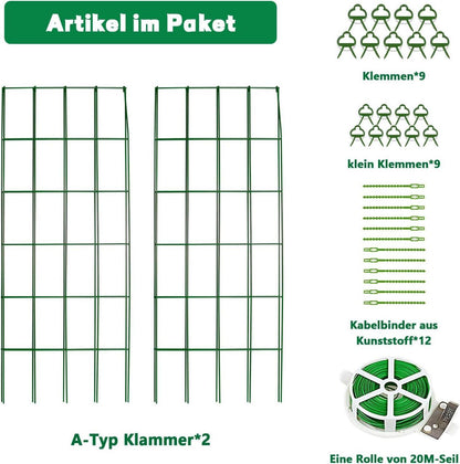 Metall Gurke Rankhilfe 2er Set | Rankgitter für Gurke & Kletterpflanzen