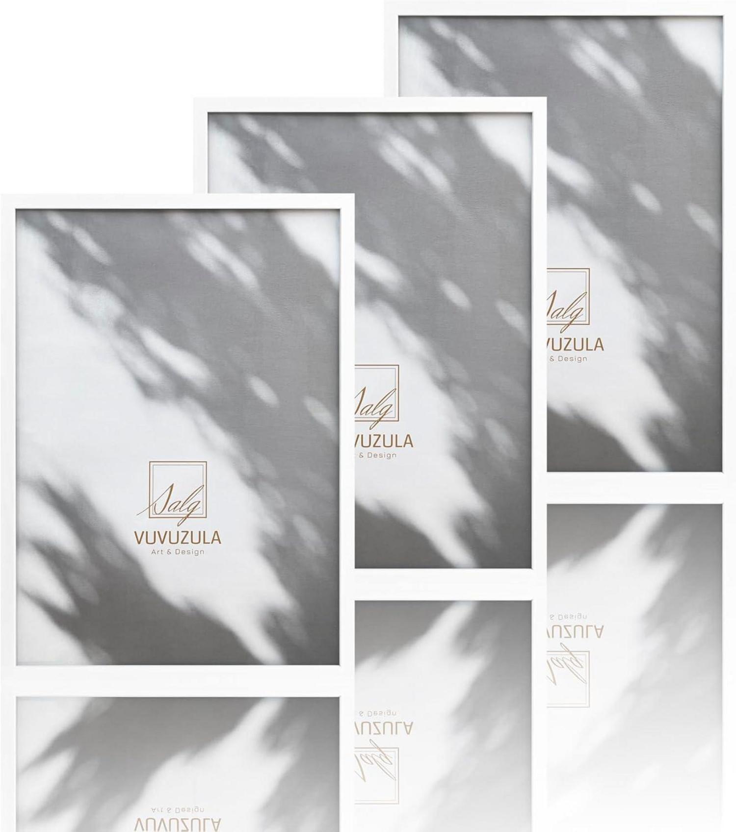 Bilderrahmen Set A3 Weiß Holz Fotorahmen 30x42cm MDF Rahmen für