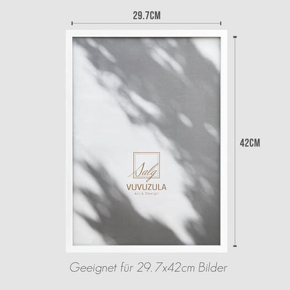Bilderrahmen Set A3 Weiß Holz Fotorahmen 30x42cm MDF Rahmen für